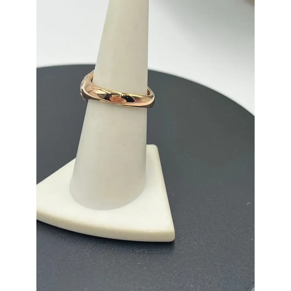Vietnam 925 Rose Gold Plated 1.25 ct Blue Topaz CZ Cocktail Ring Sz‎ 7.75 - 7.8g